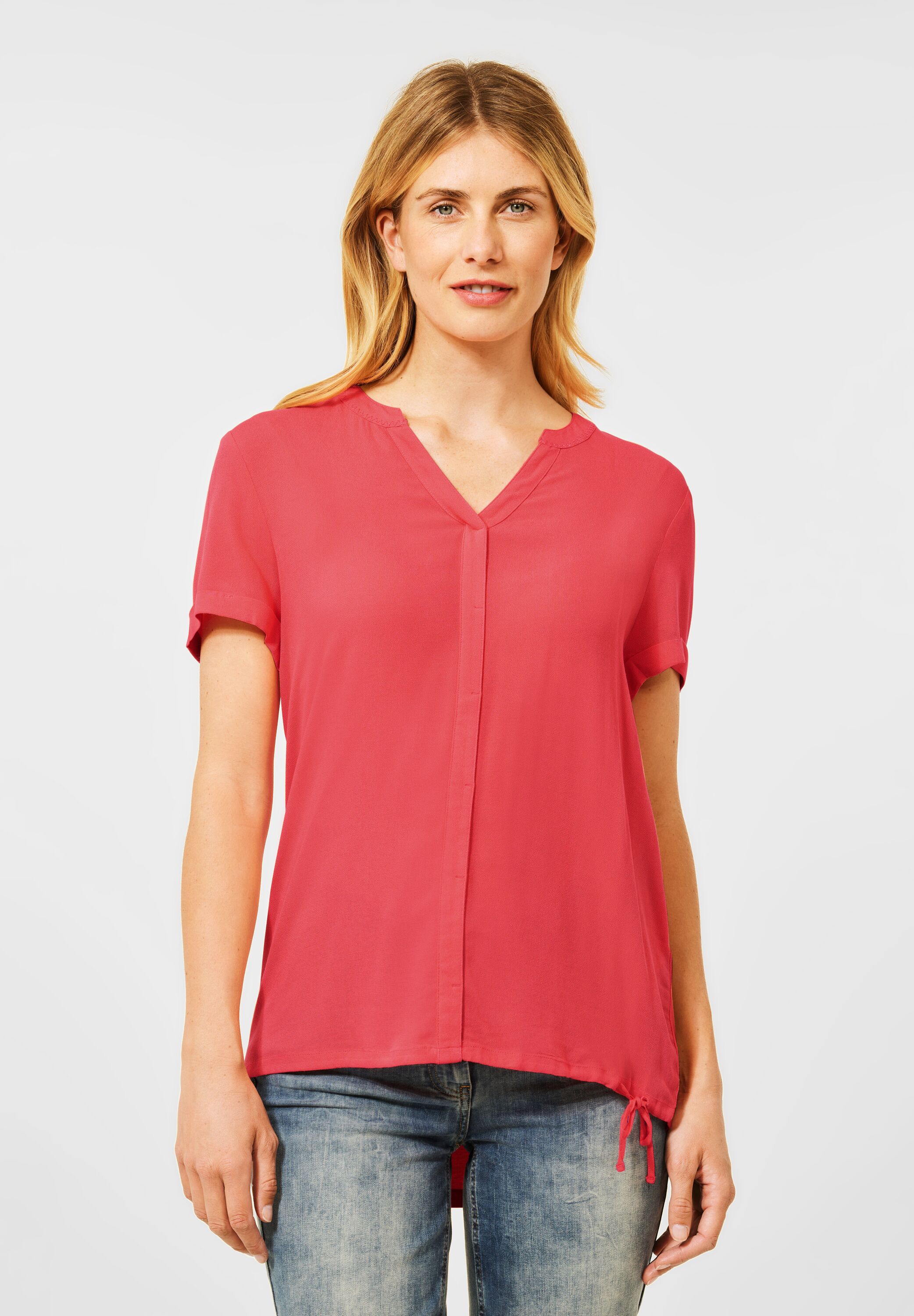 Bluse im Materialmix