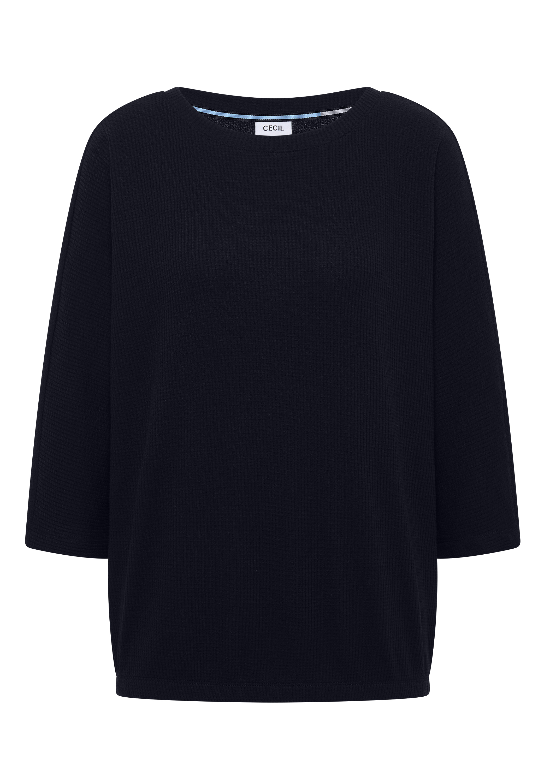 3/4-Arm Shirt mit Waffelstruktur