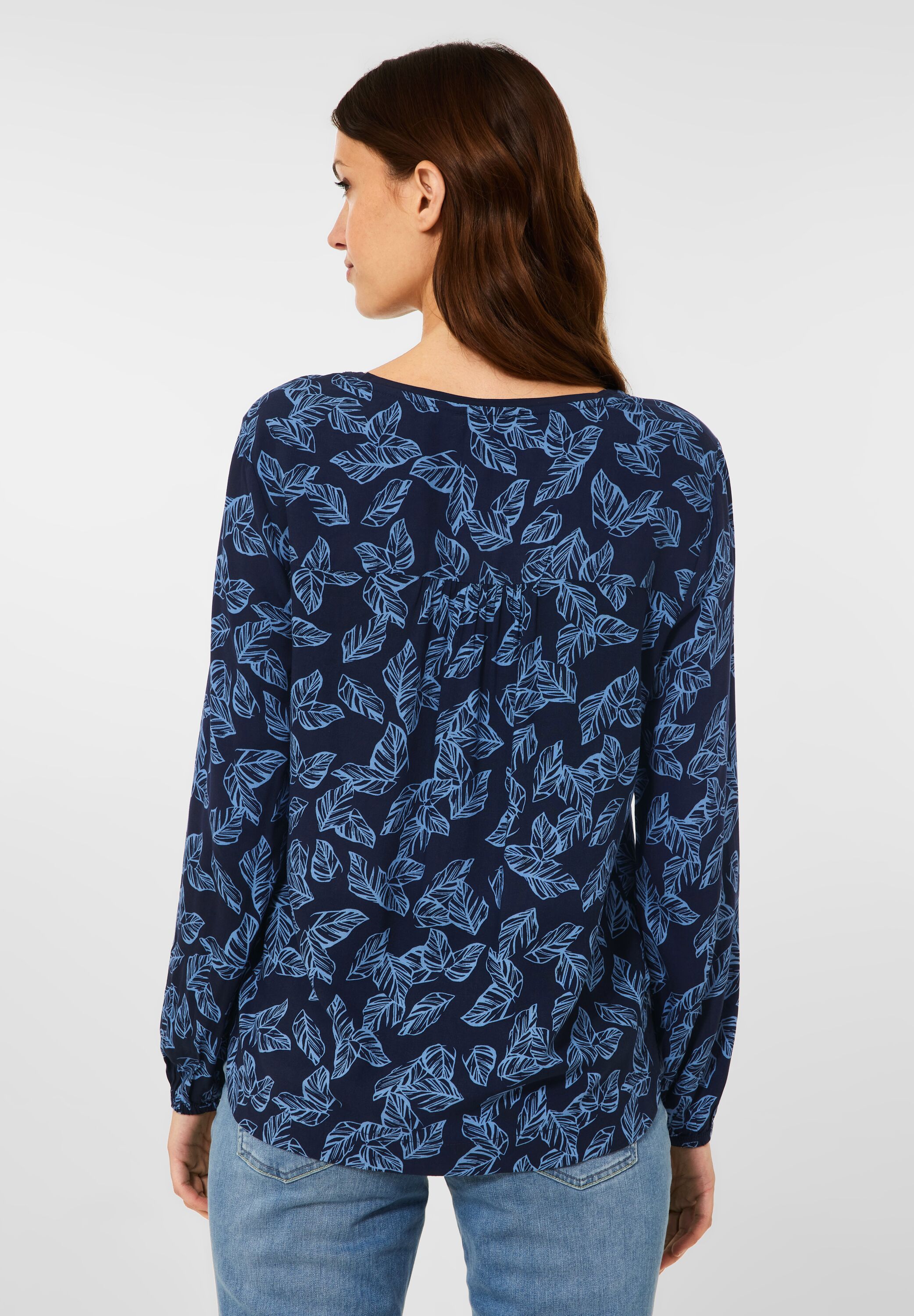 Bluse mit Blätter Print