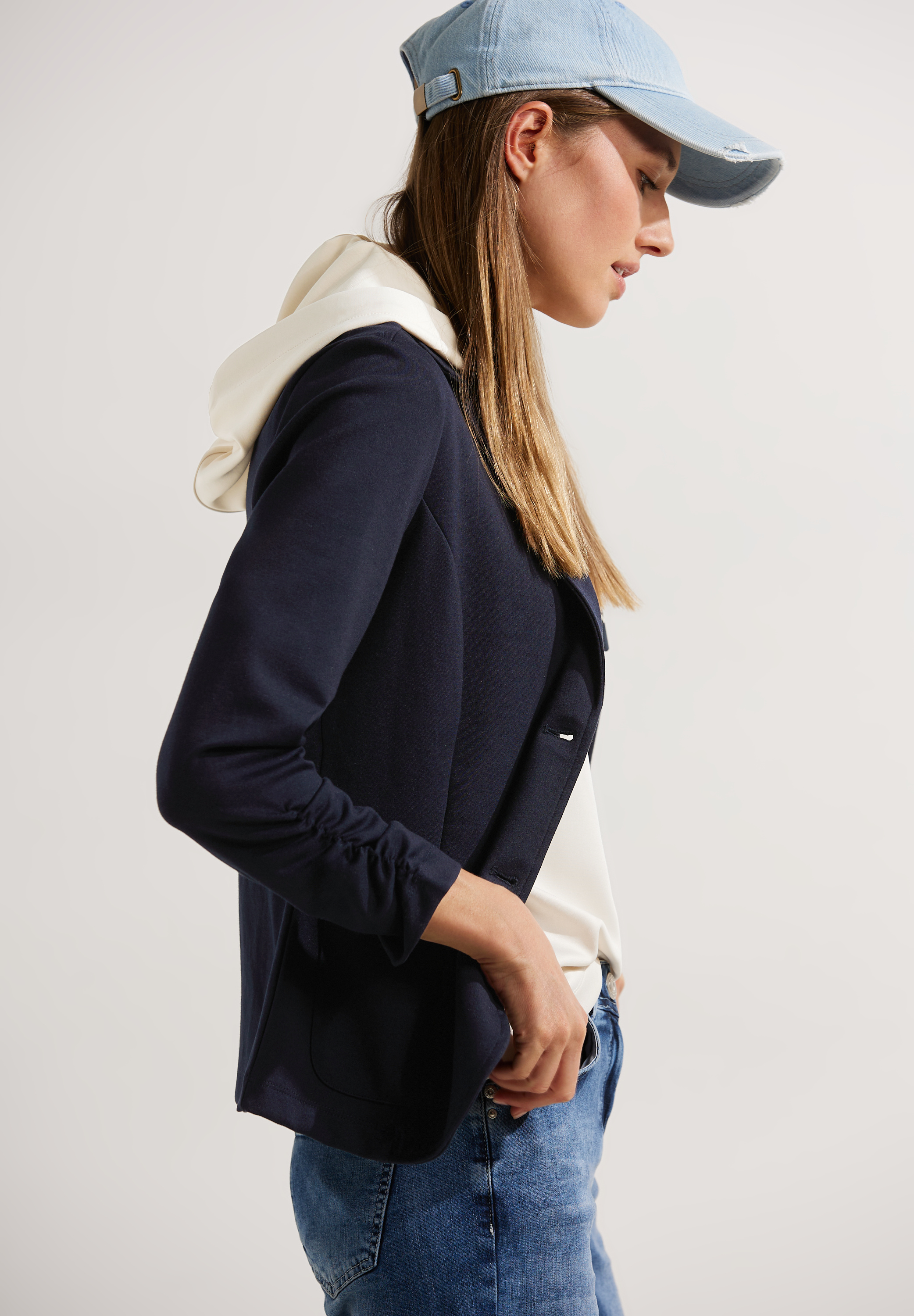 Sweatblazer mit Raffung