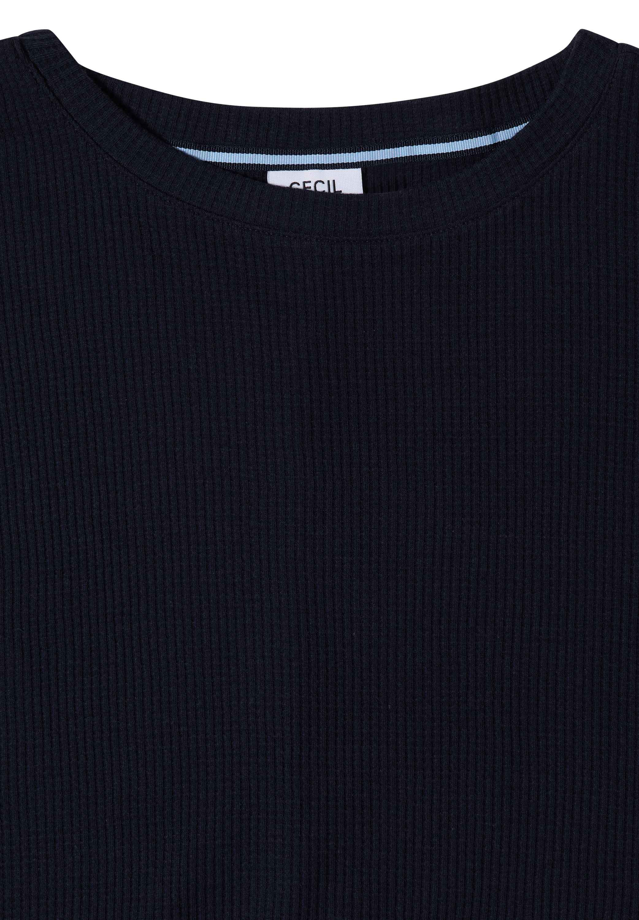 3/4-Arm Shirt mit Waffelstruktur
