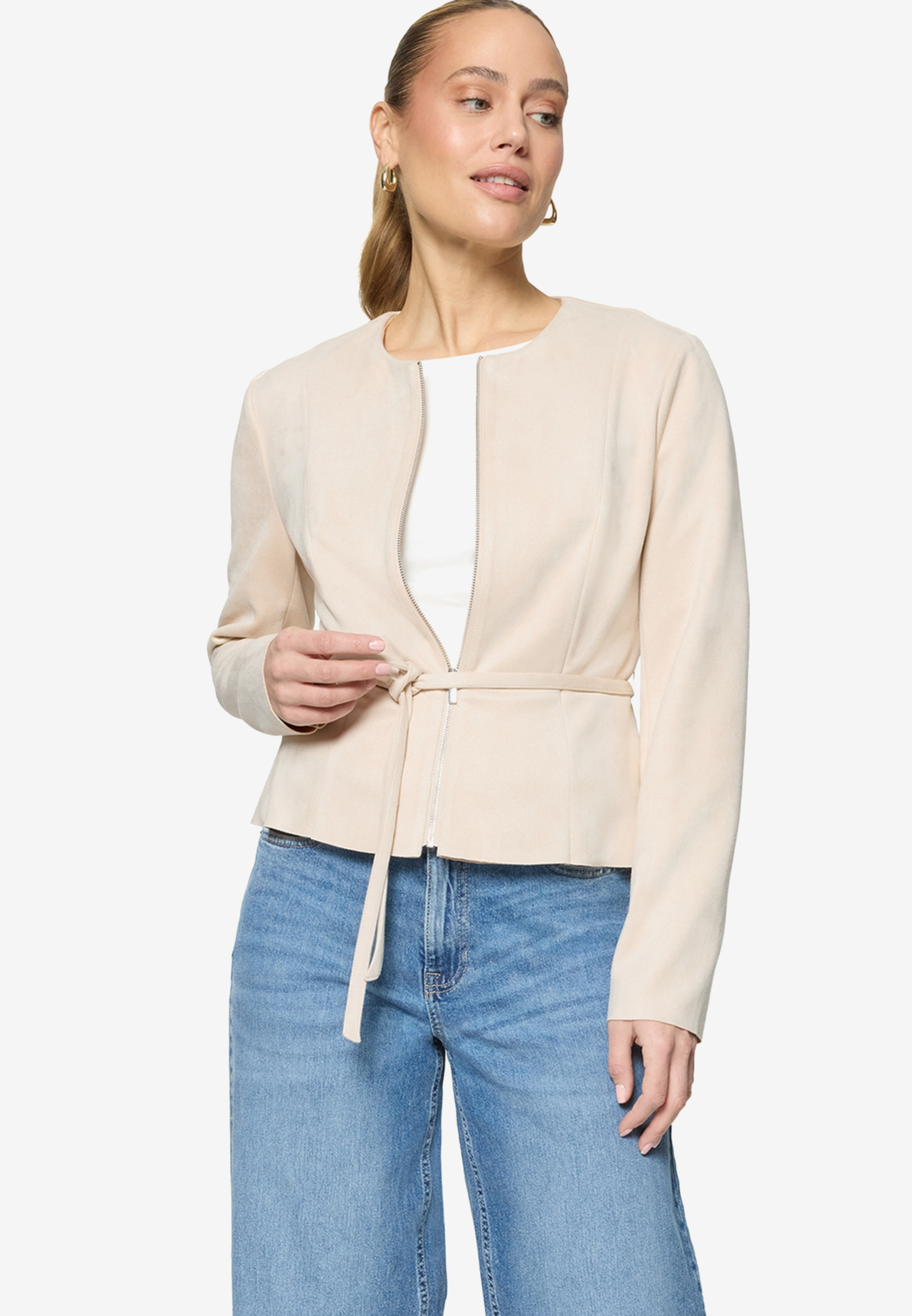 Blazer-Jacke  in Lederoptik