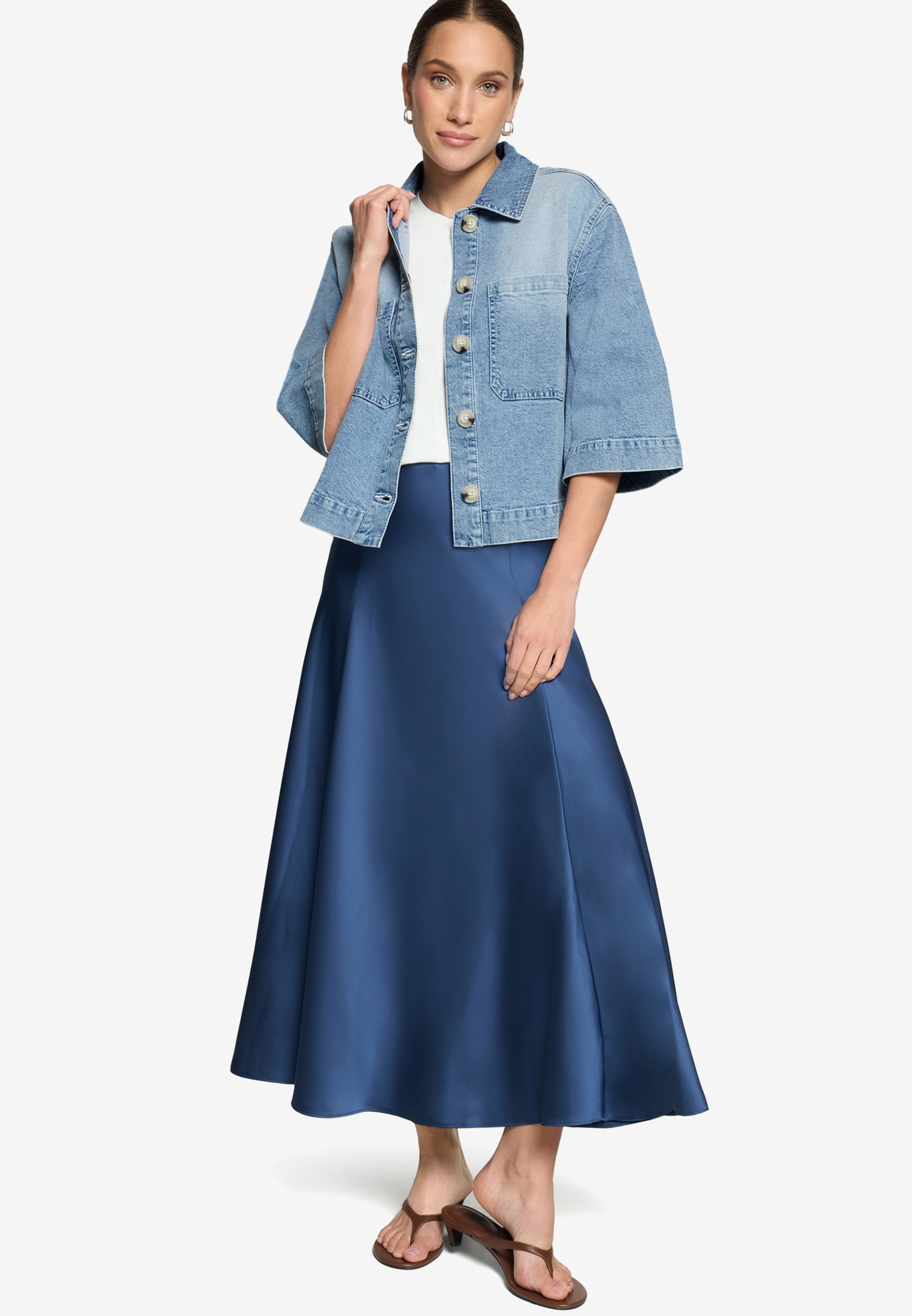 Blazer-Jacke im Jeans-Look
