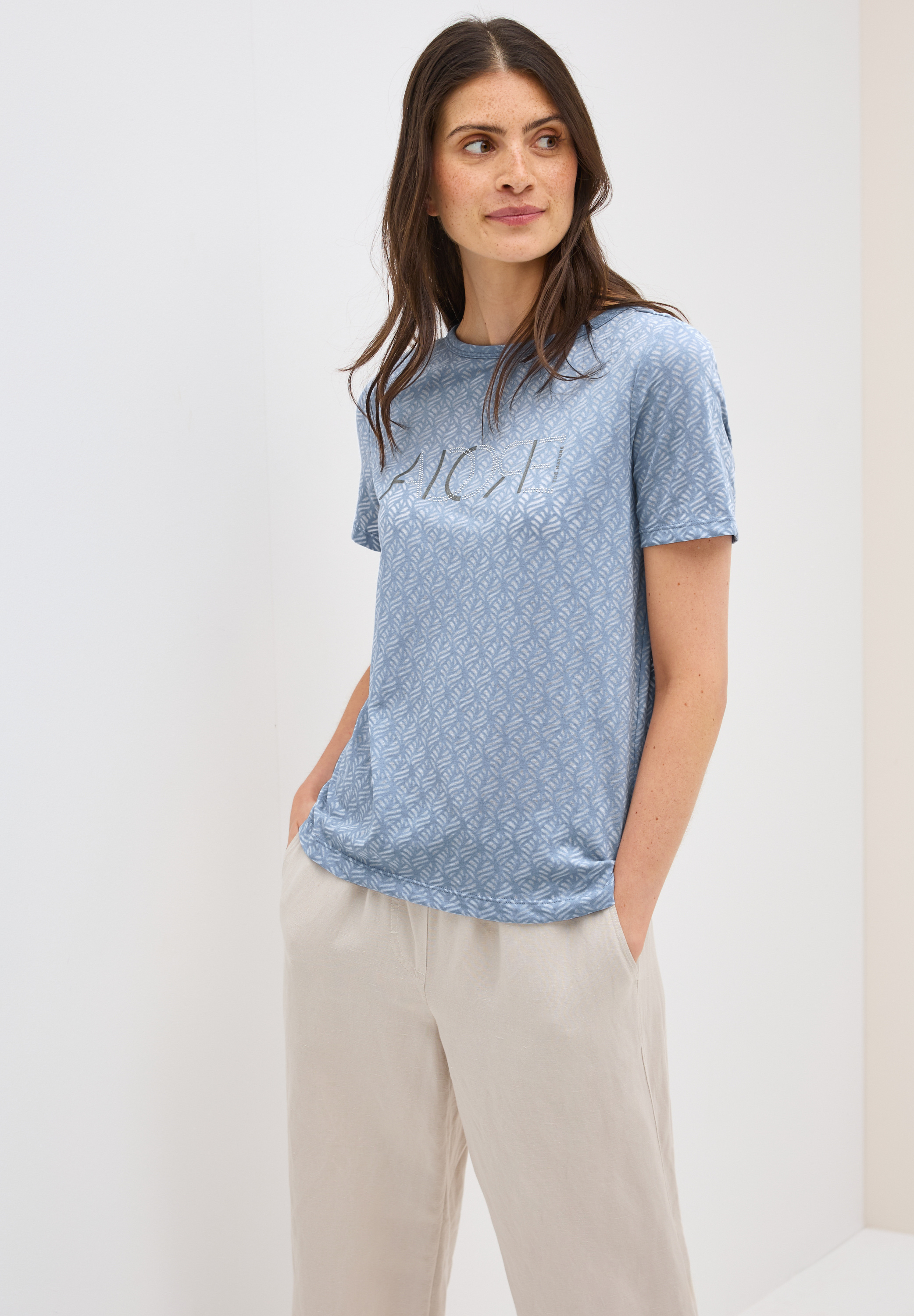 Ausbrenner-Shirt mit Wording