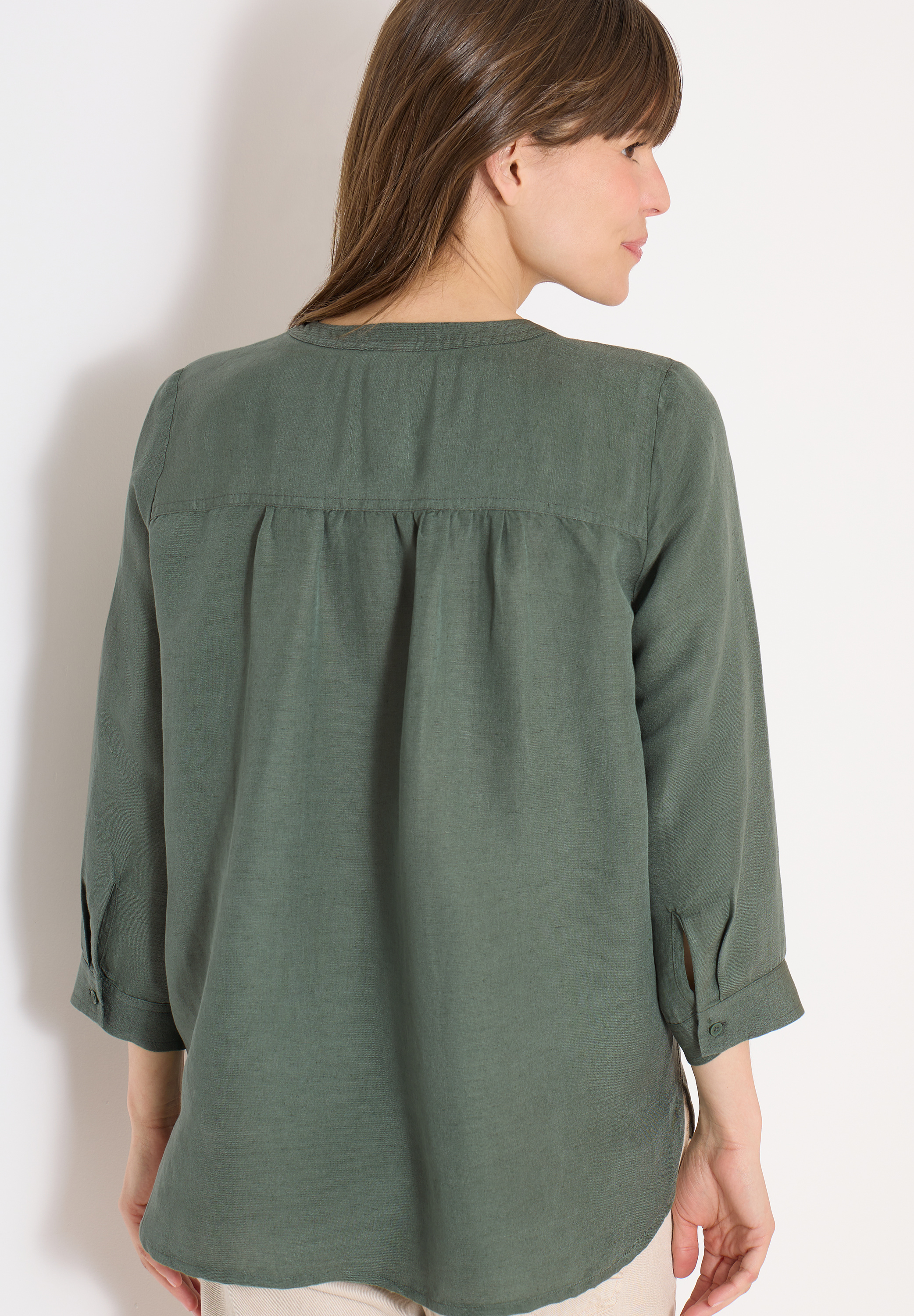 3/4-Arm Bluse aus Leinenmix