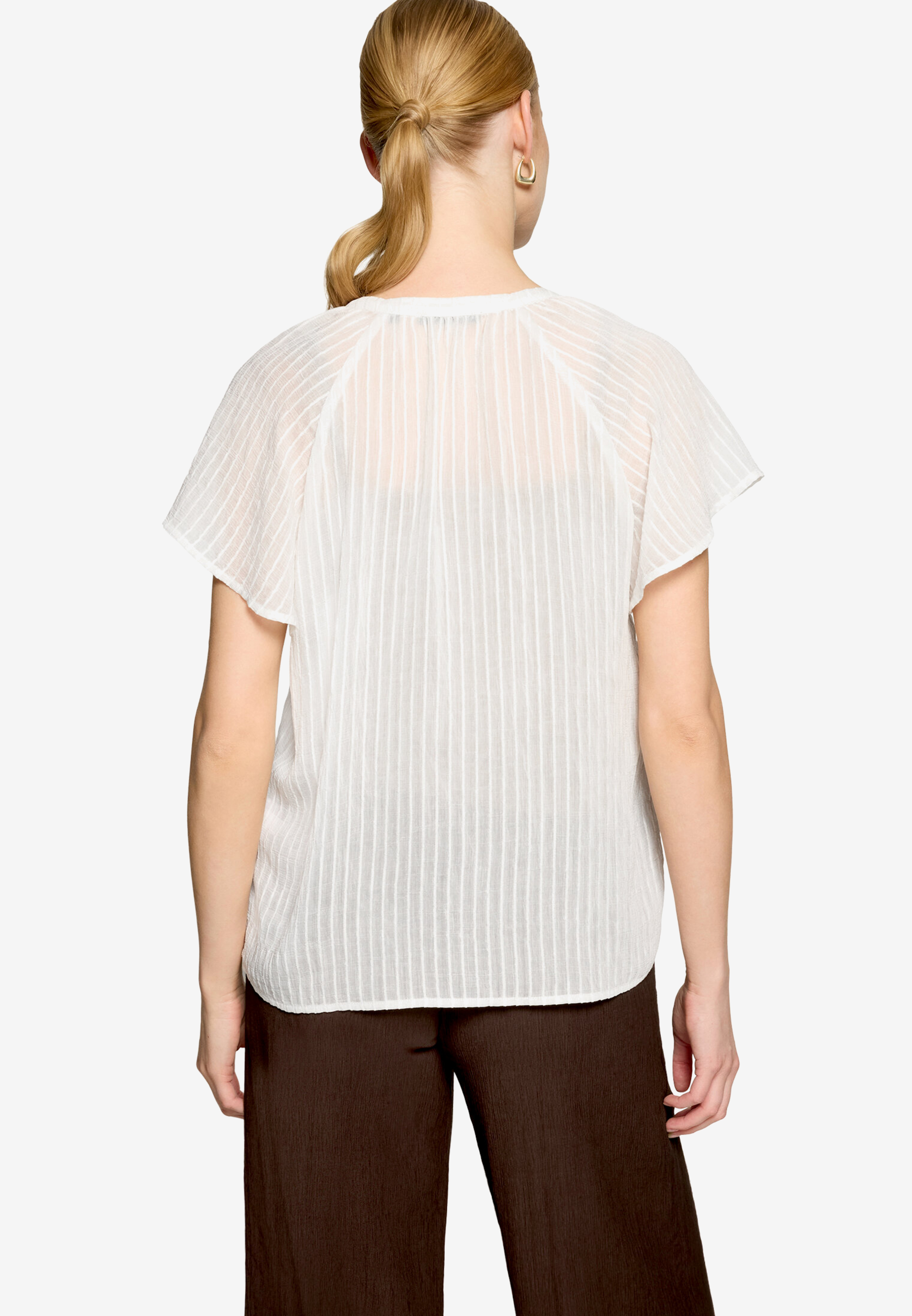 Bluse transparent mit V-Ausschnitt