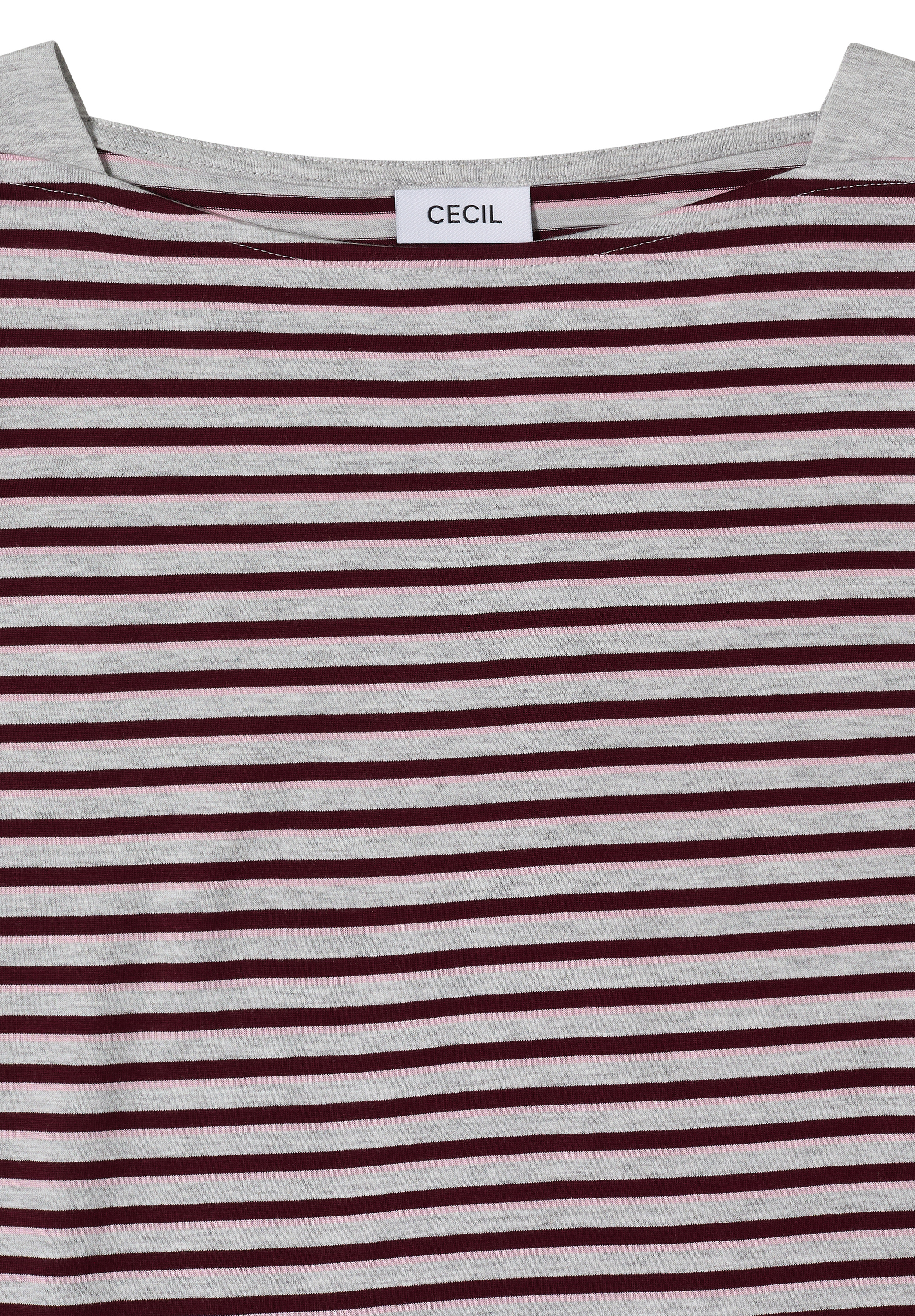 3/4-Arm Shirt mit Boat Neck und Streifen