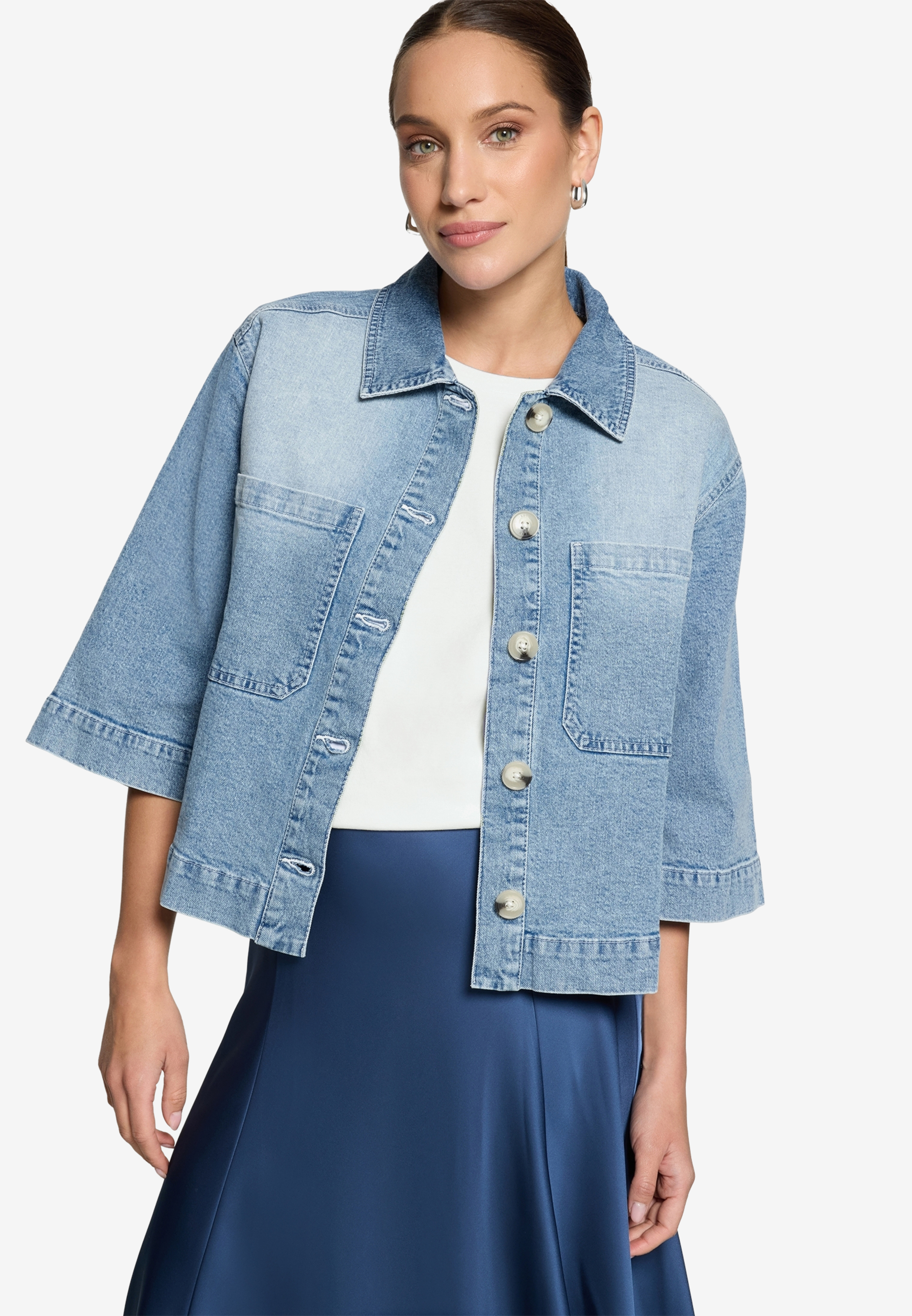 Blazer-Jacke im Jeans-Look