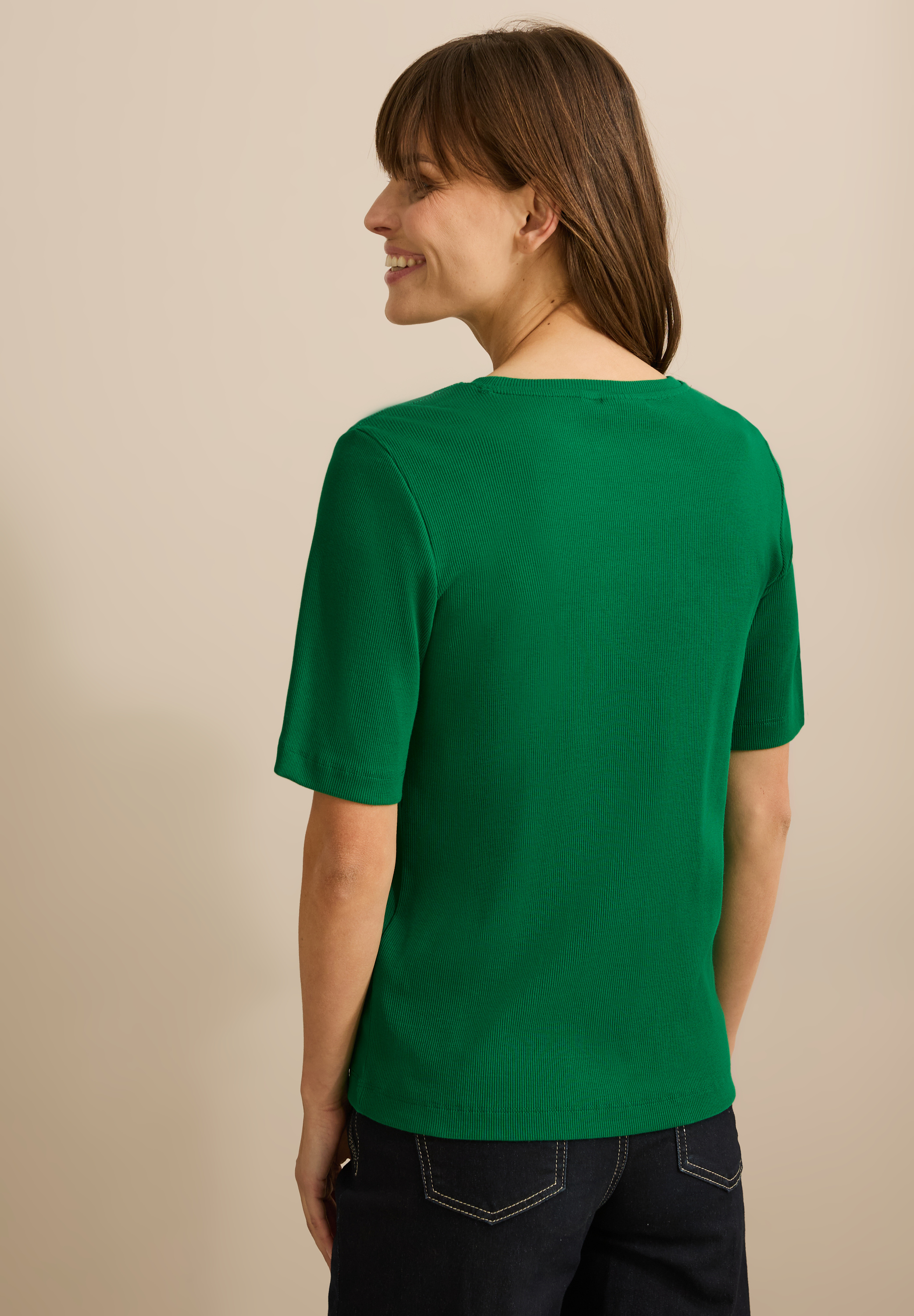 Basic Rippstruktur T-Shirt