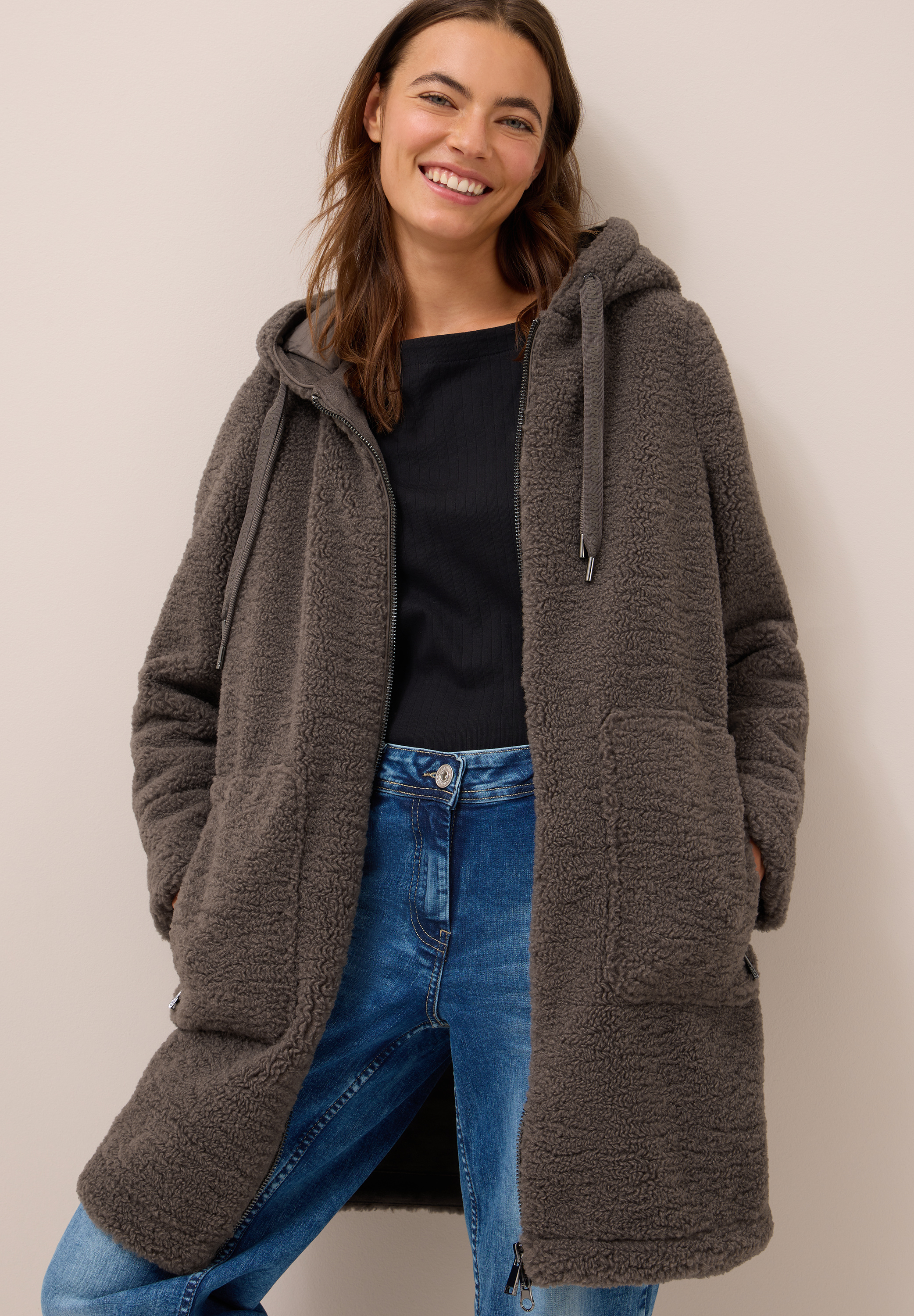 Teddy Mantel mit Kapuze