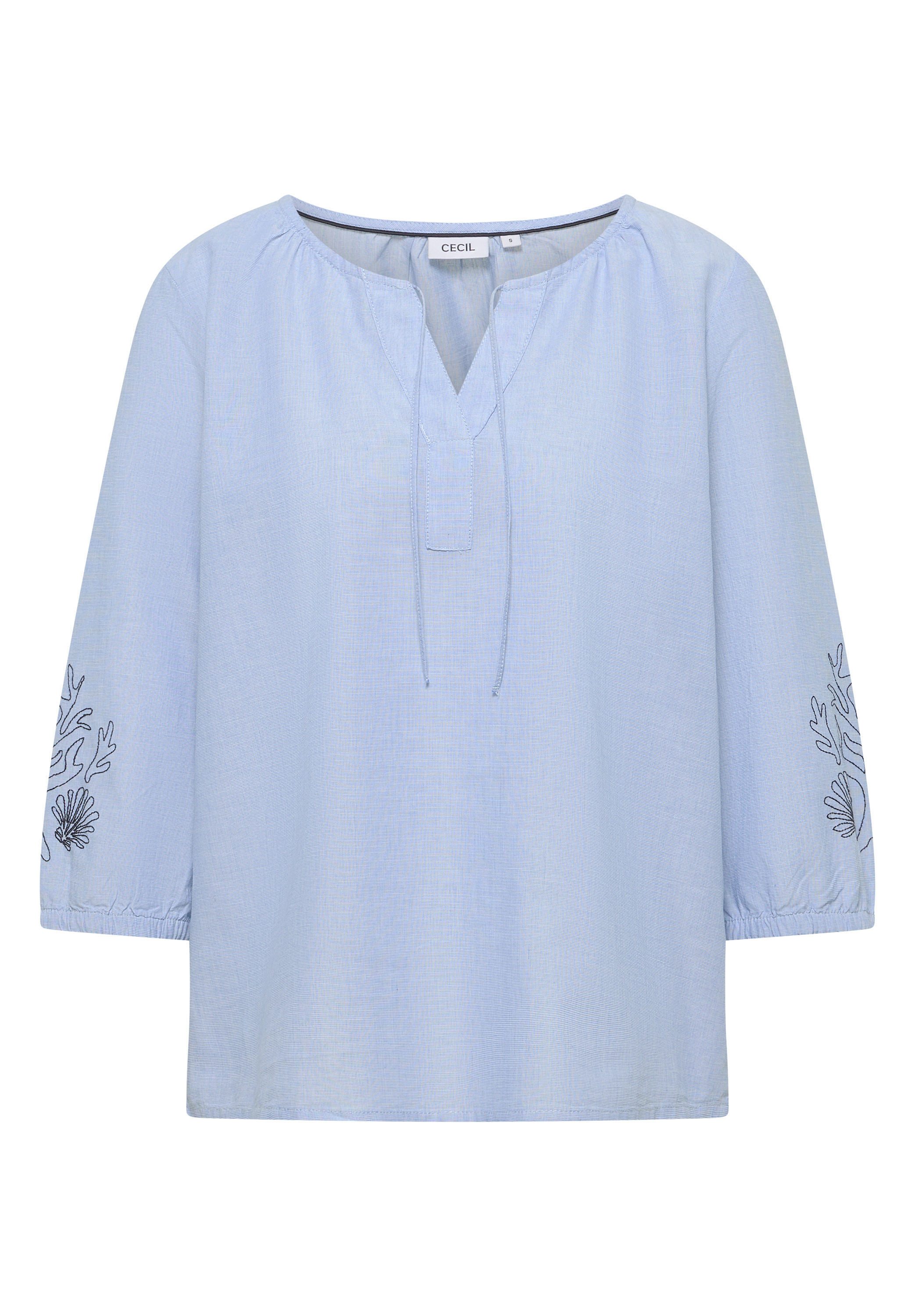 3/4-Arm Bluse mit Stickerei