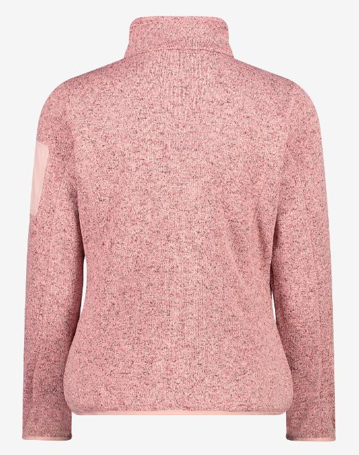 Knitted Melange Fleece Women Jacket