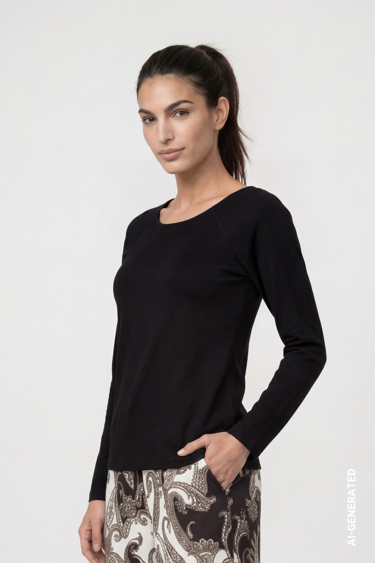 Basic-Langarmshirt