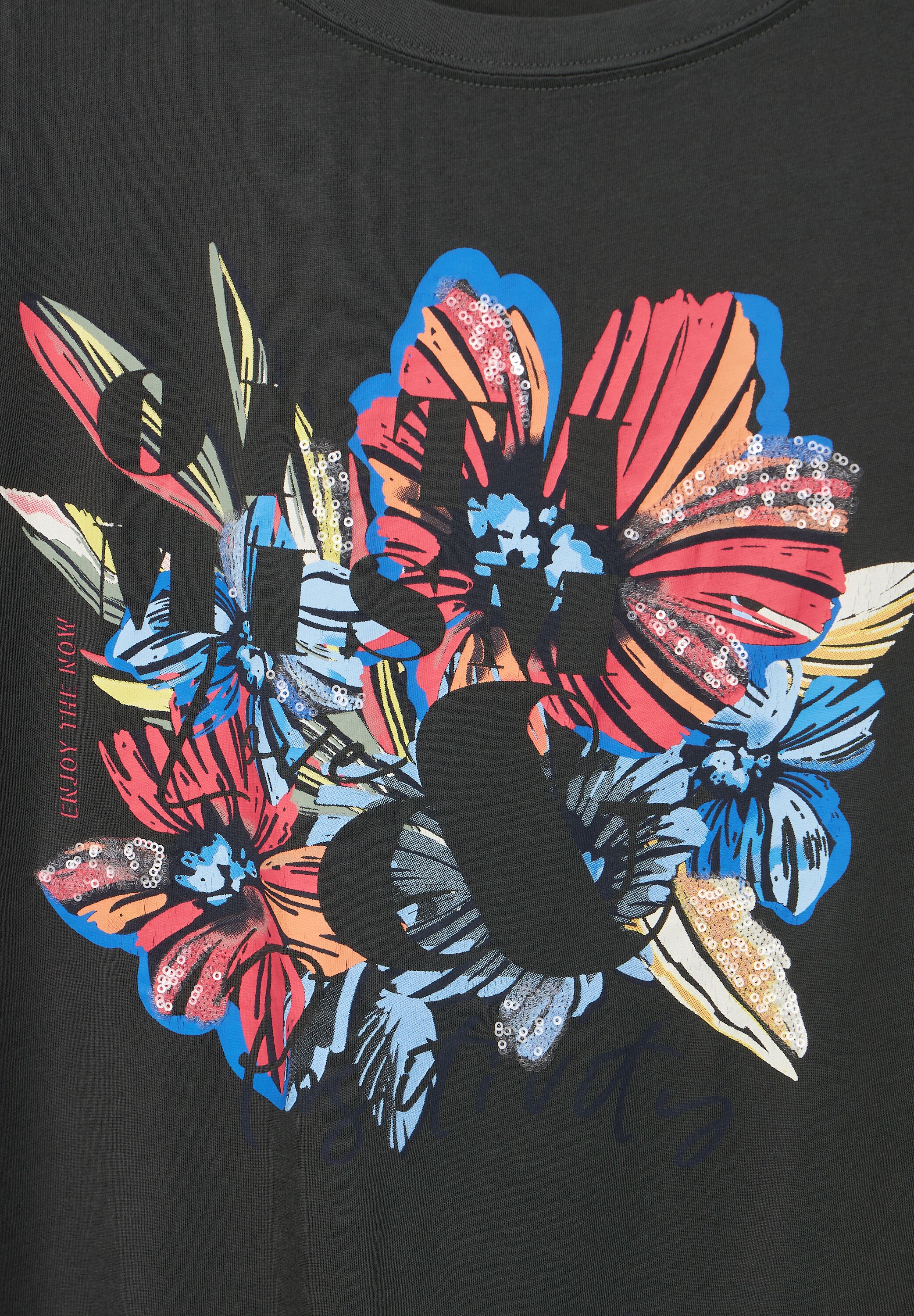 T-Shirt mit Blumen Fotoprint