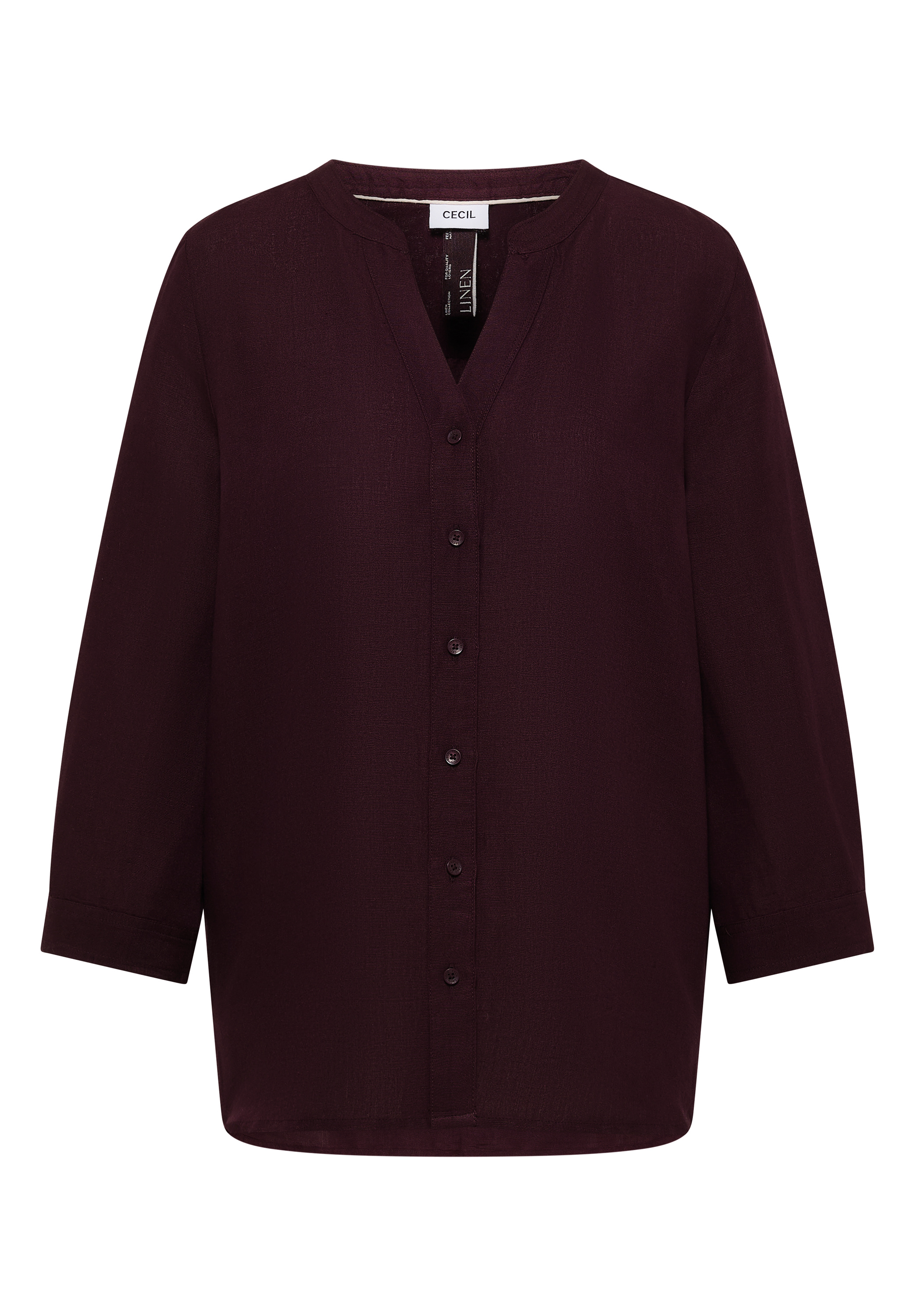 3/4-Arm Bluse aus Leinenmix