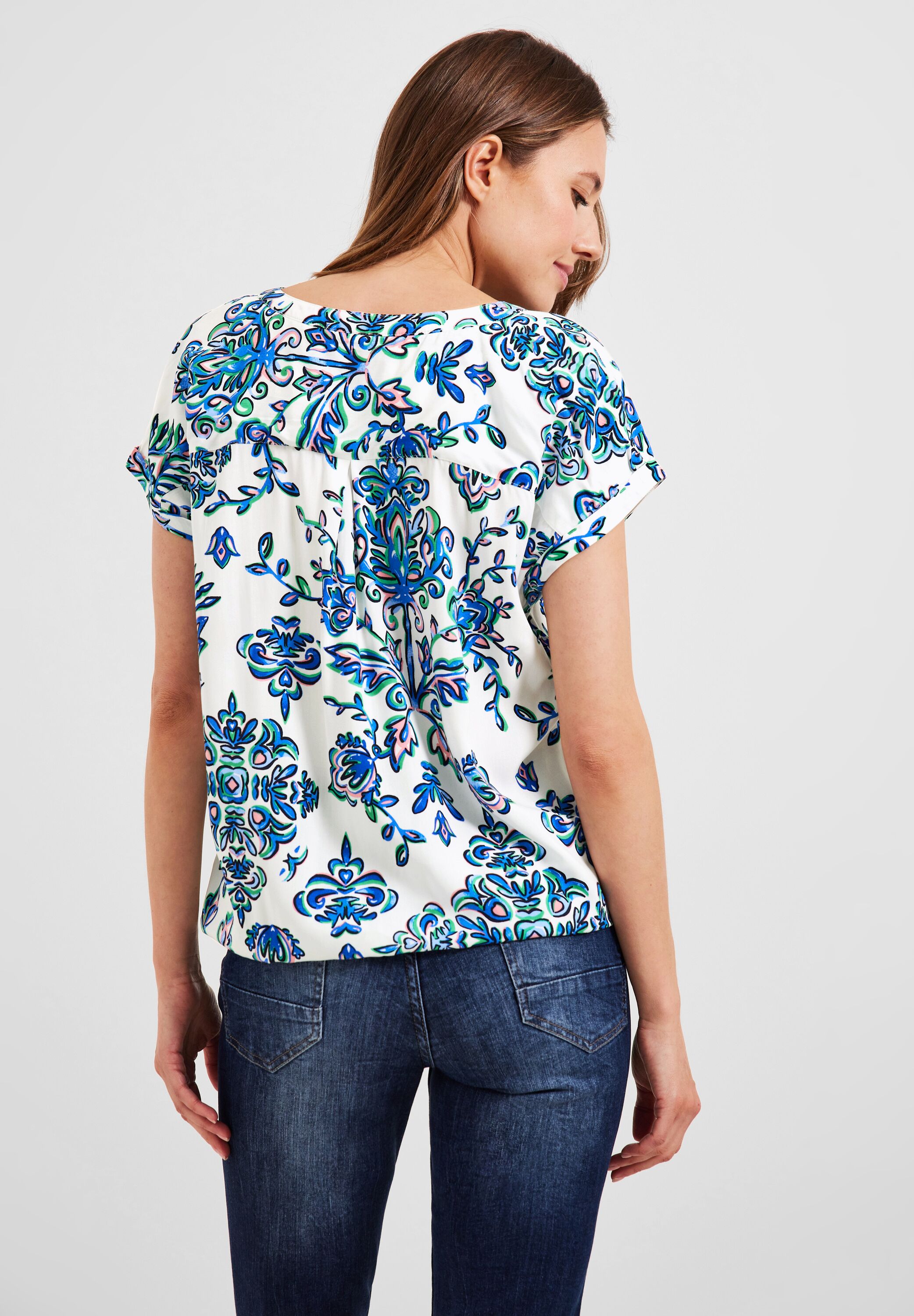 Ornament Print Bluse