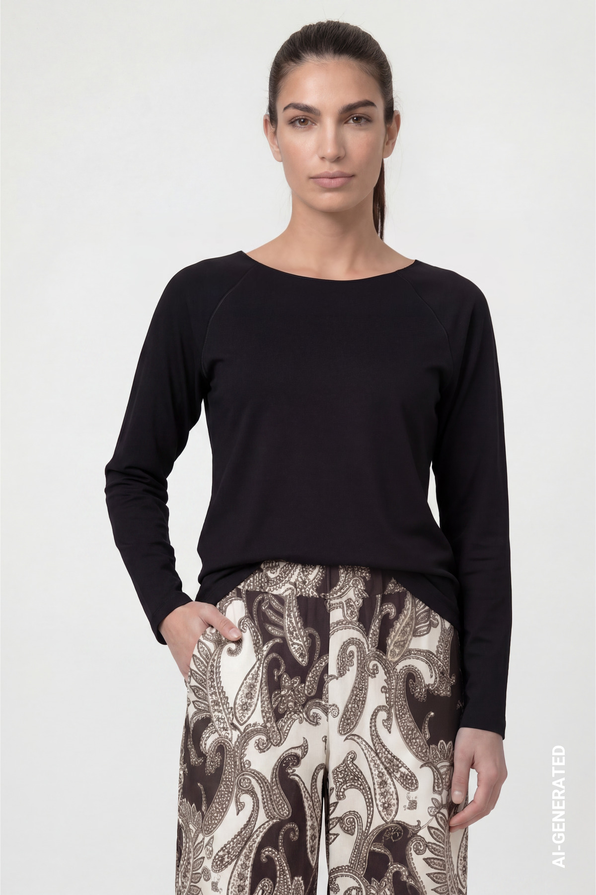 Basic-Langarmshirt