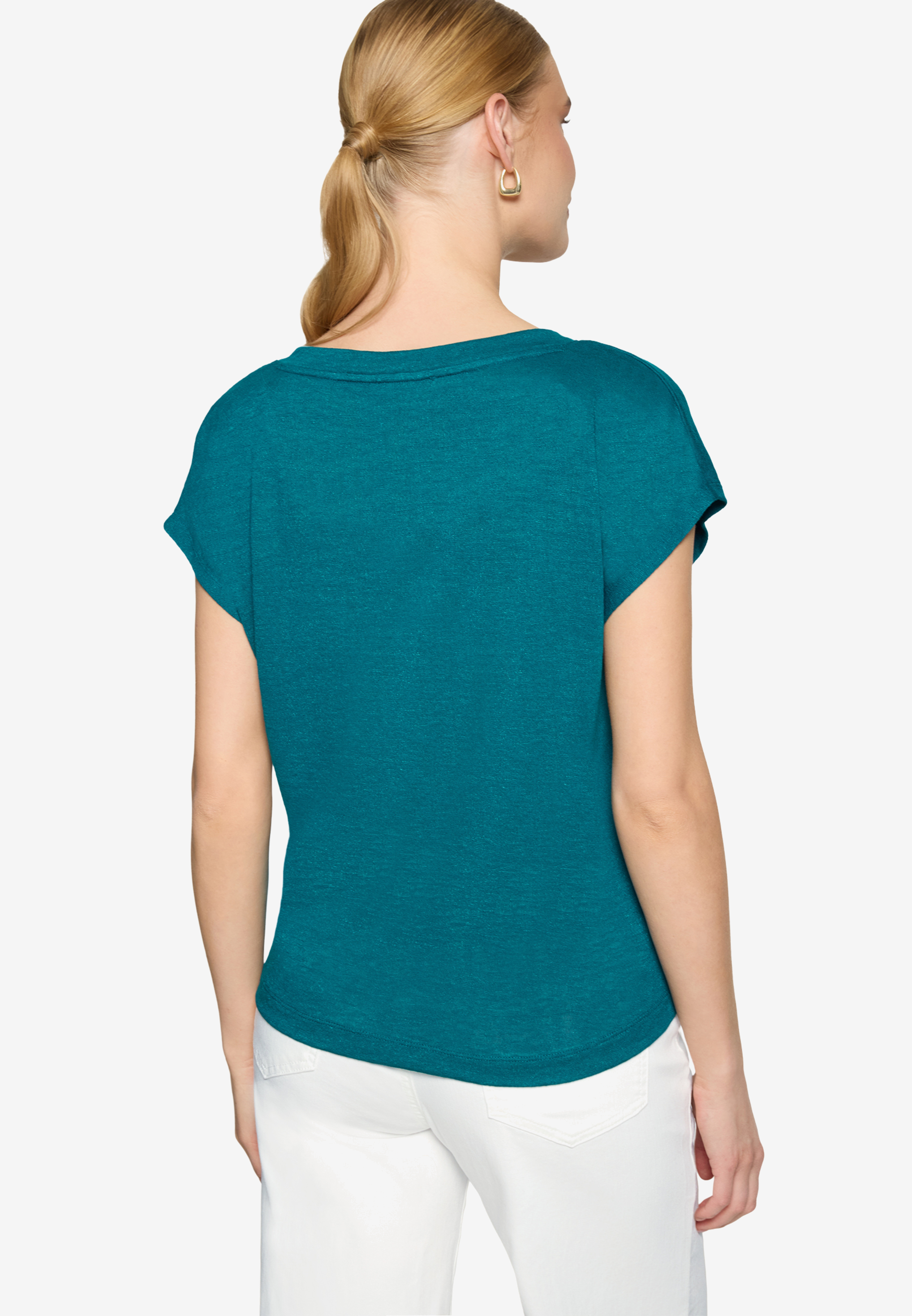Basic-T-Shirt  mit V-Ausschnitt