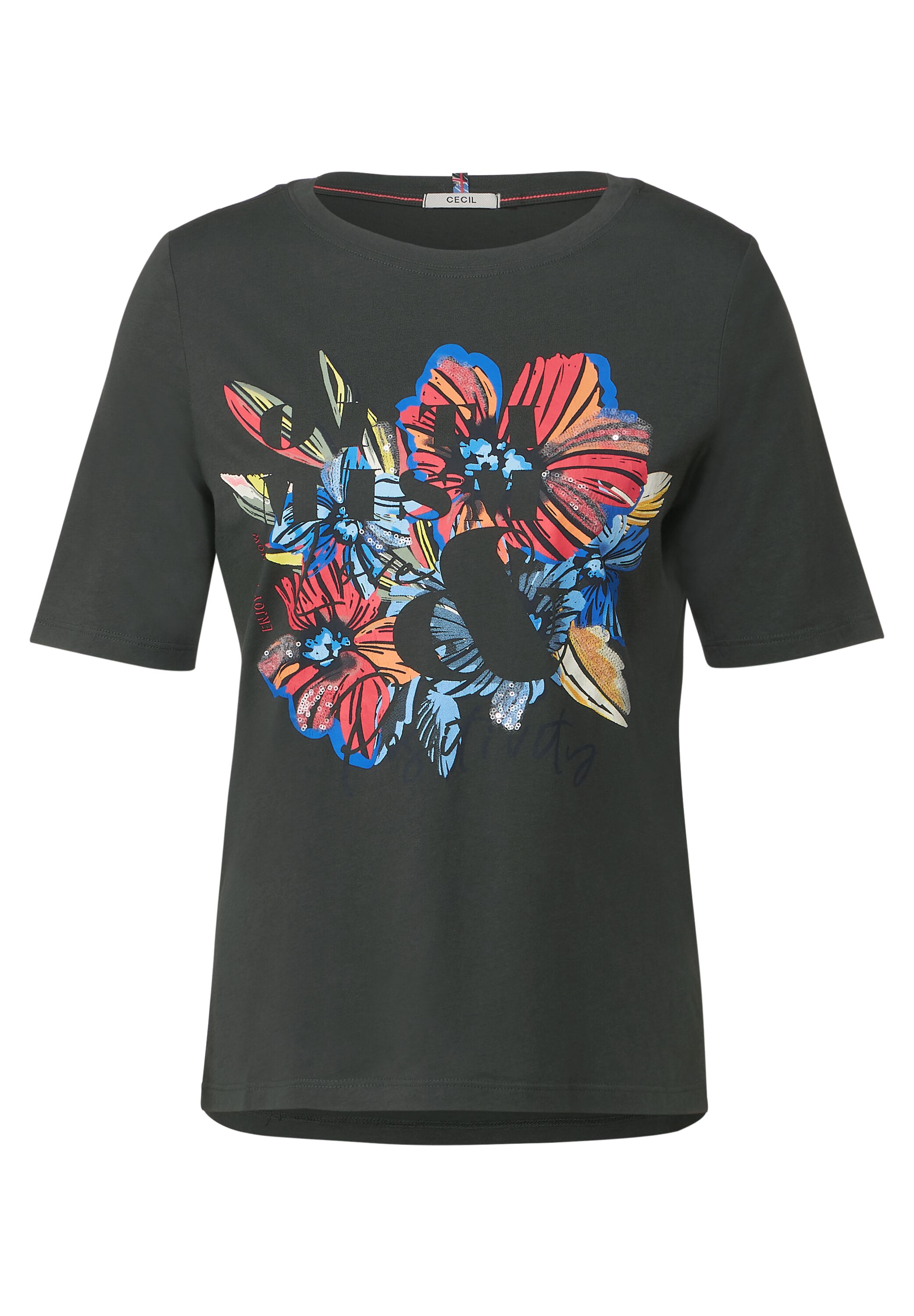 T-Shirt mit Blumen Fotoprint