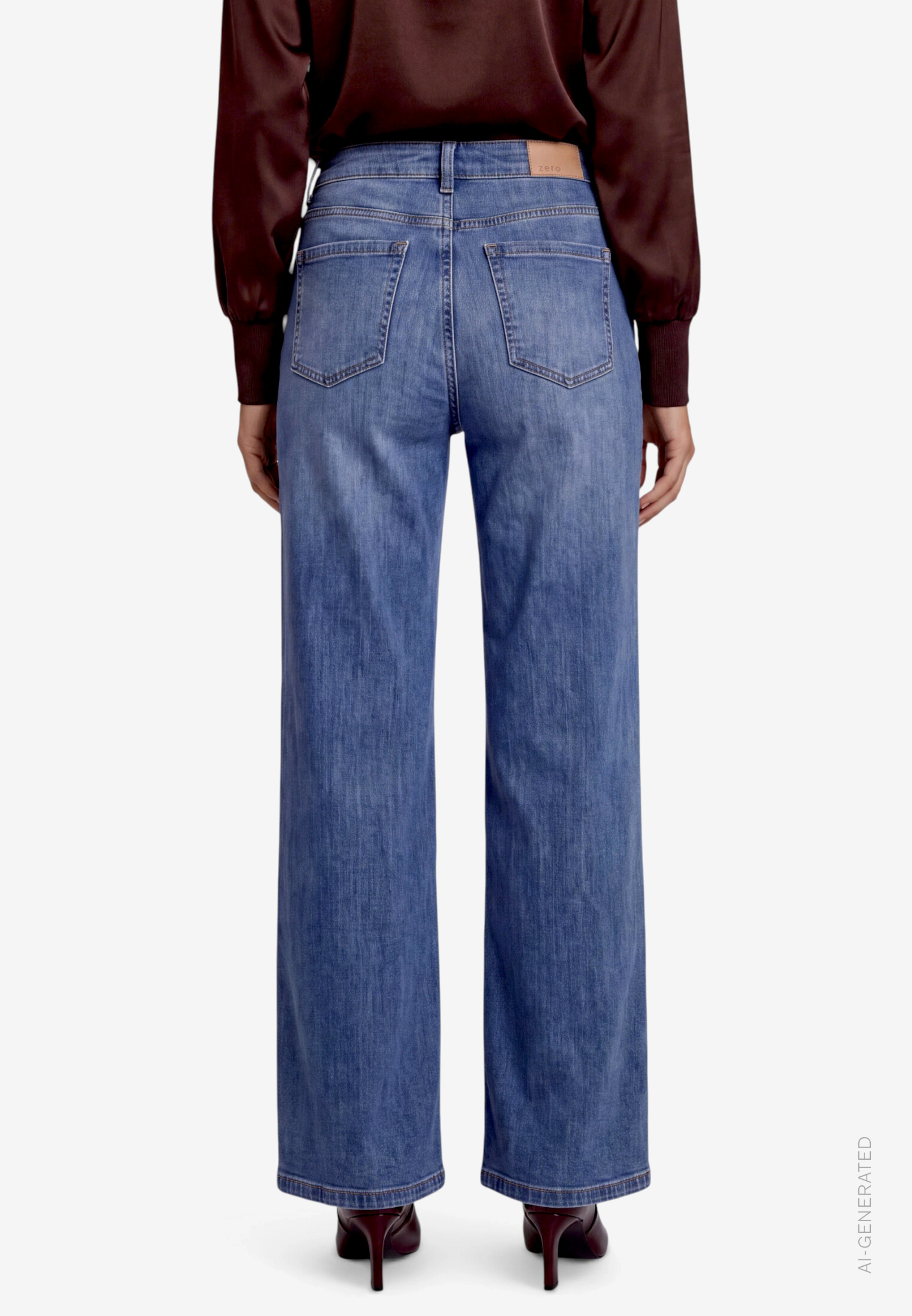 Damen Flared Jeans  mit aufgesetzten Taschen