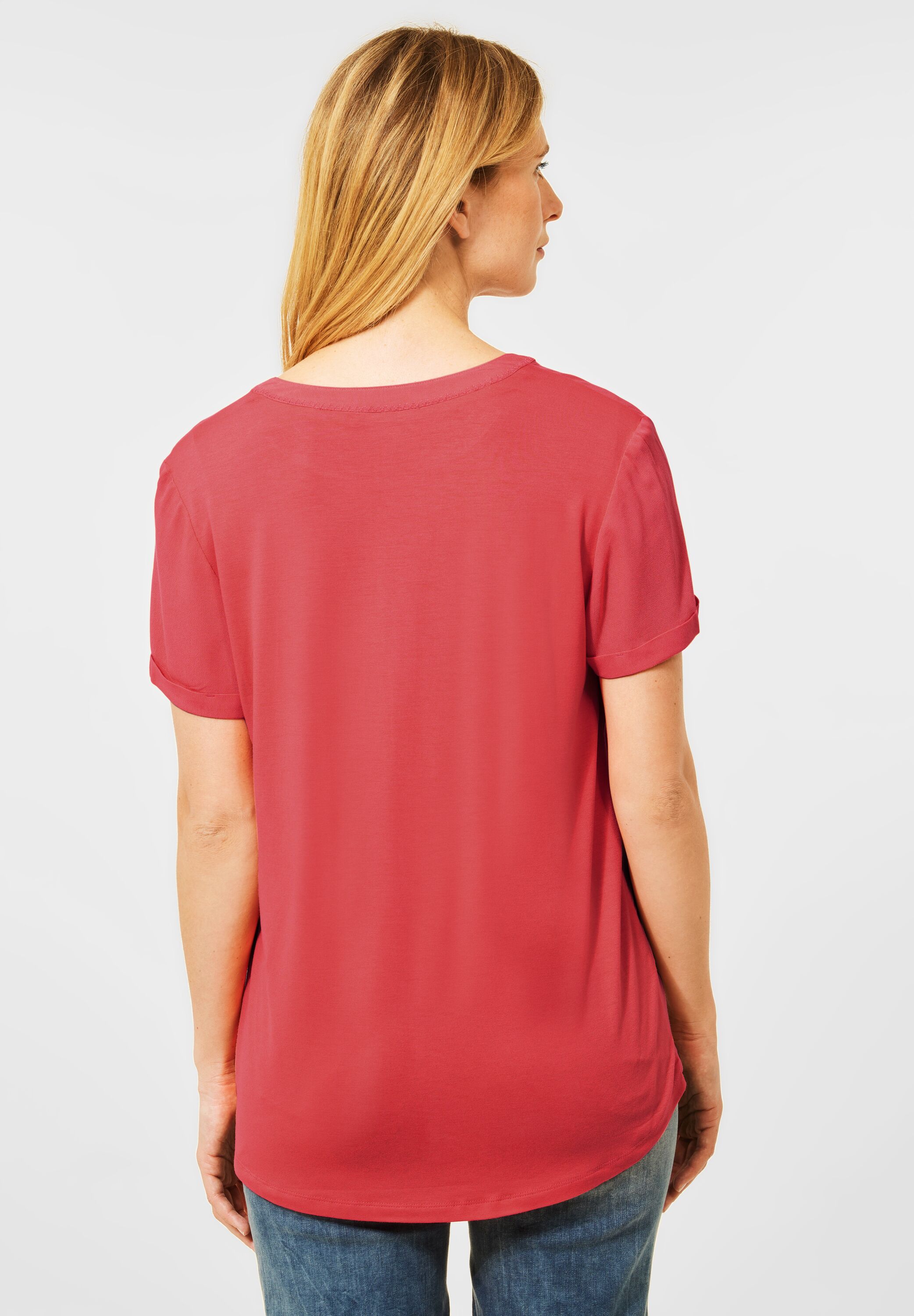 Bluse im Materialmix