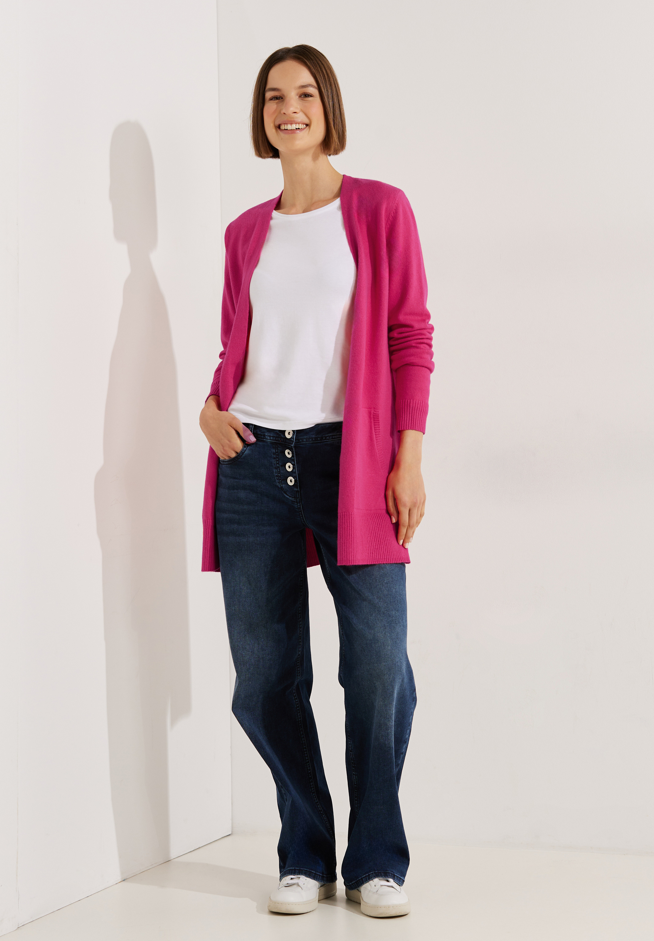 Cosy Melange Strickjacke