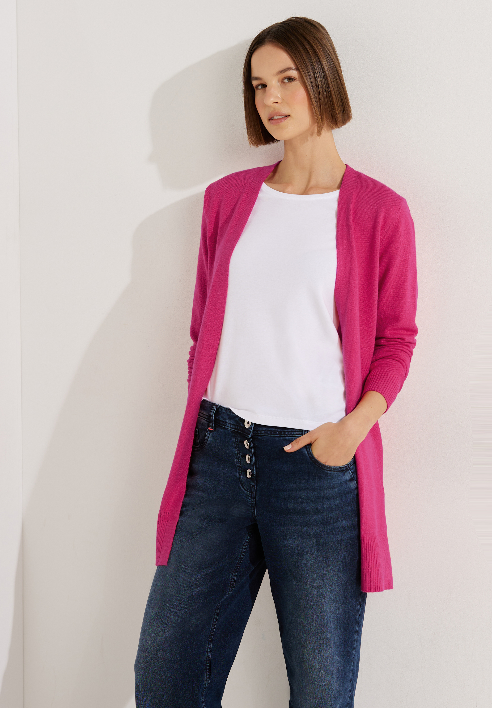 Cosy Melange Strickjacke